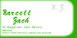 marcell zach business card
